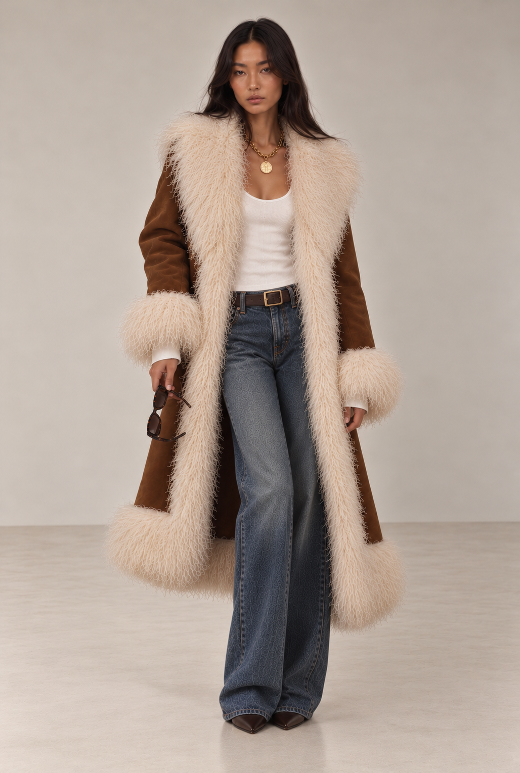 The Aria Fur Trim Coat