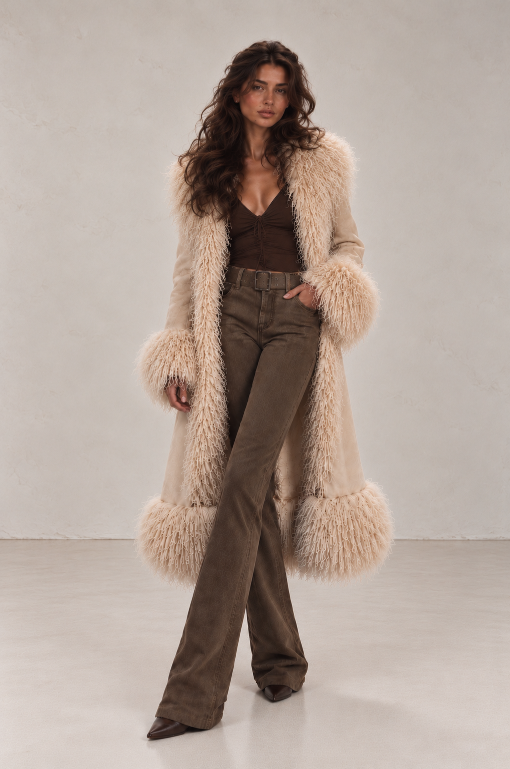 The Amara Fur Trim Coat